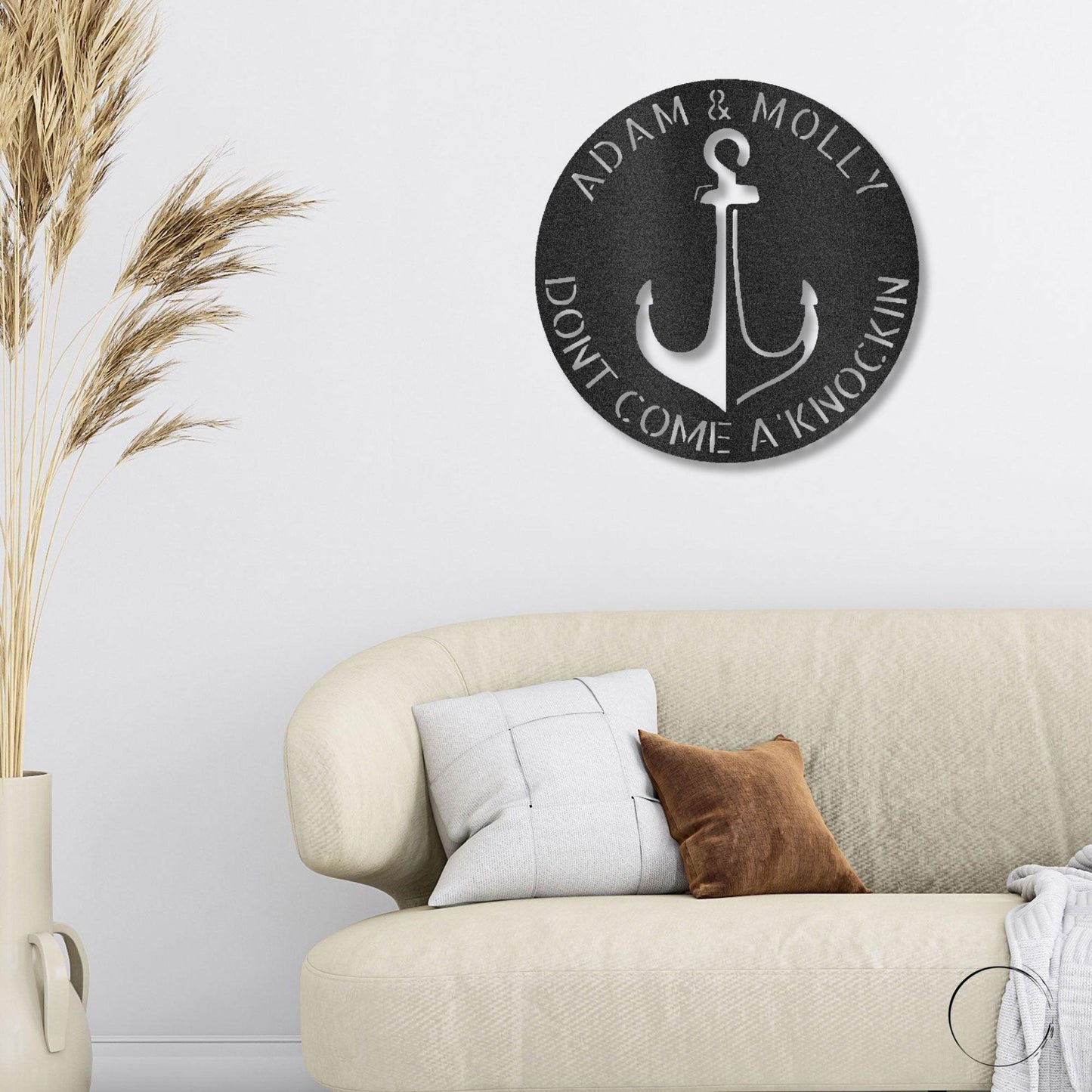 Anchor Plaque Personalized Name Indoor Outdoor Steel Wall Sign Metal Art - Mallard Moon Gift Shop