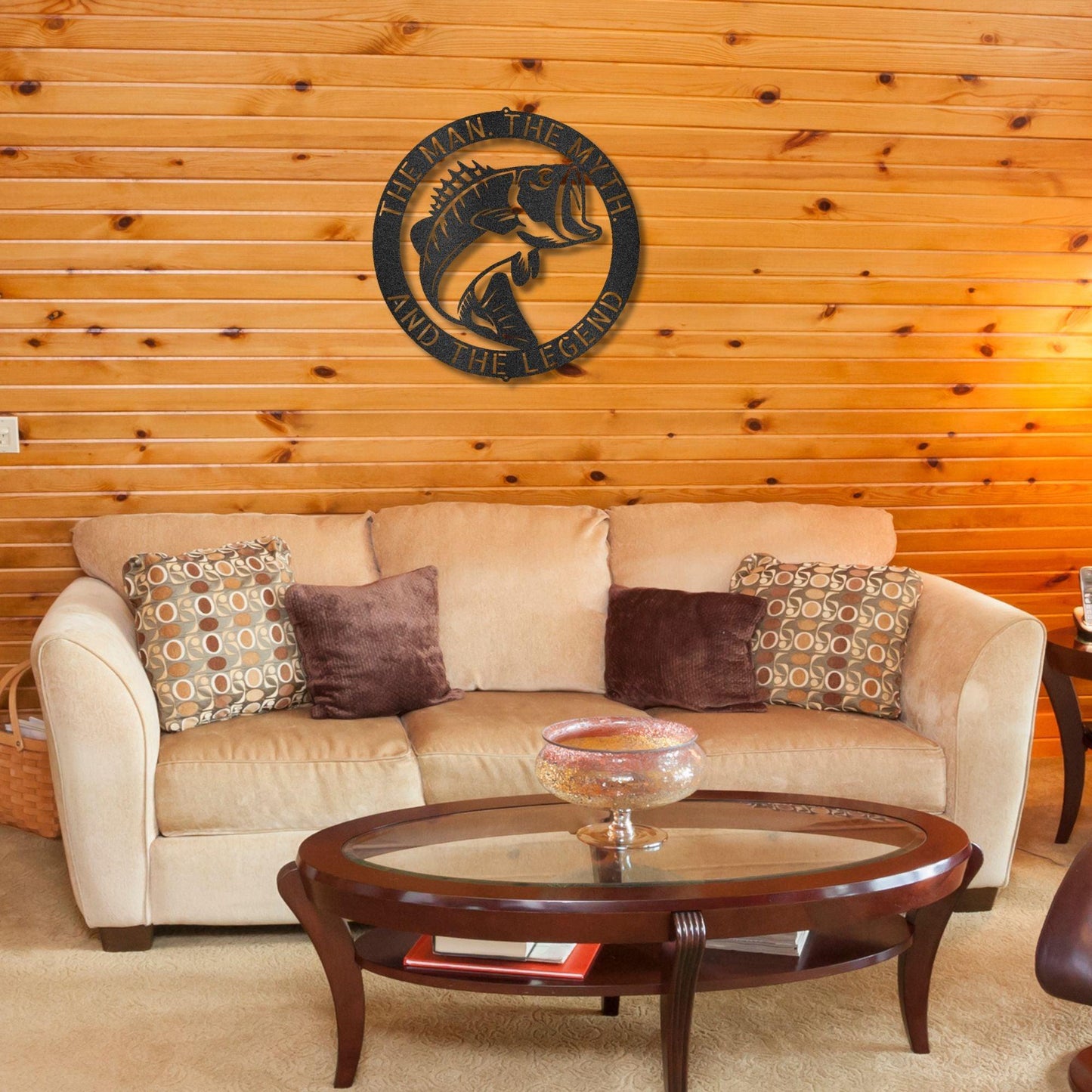 Angler's Dream: Personalized Bass Fish Metal Wall Sign - Mallard Moon Gift Shop