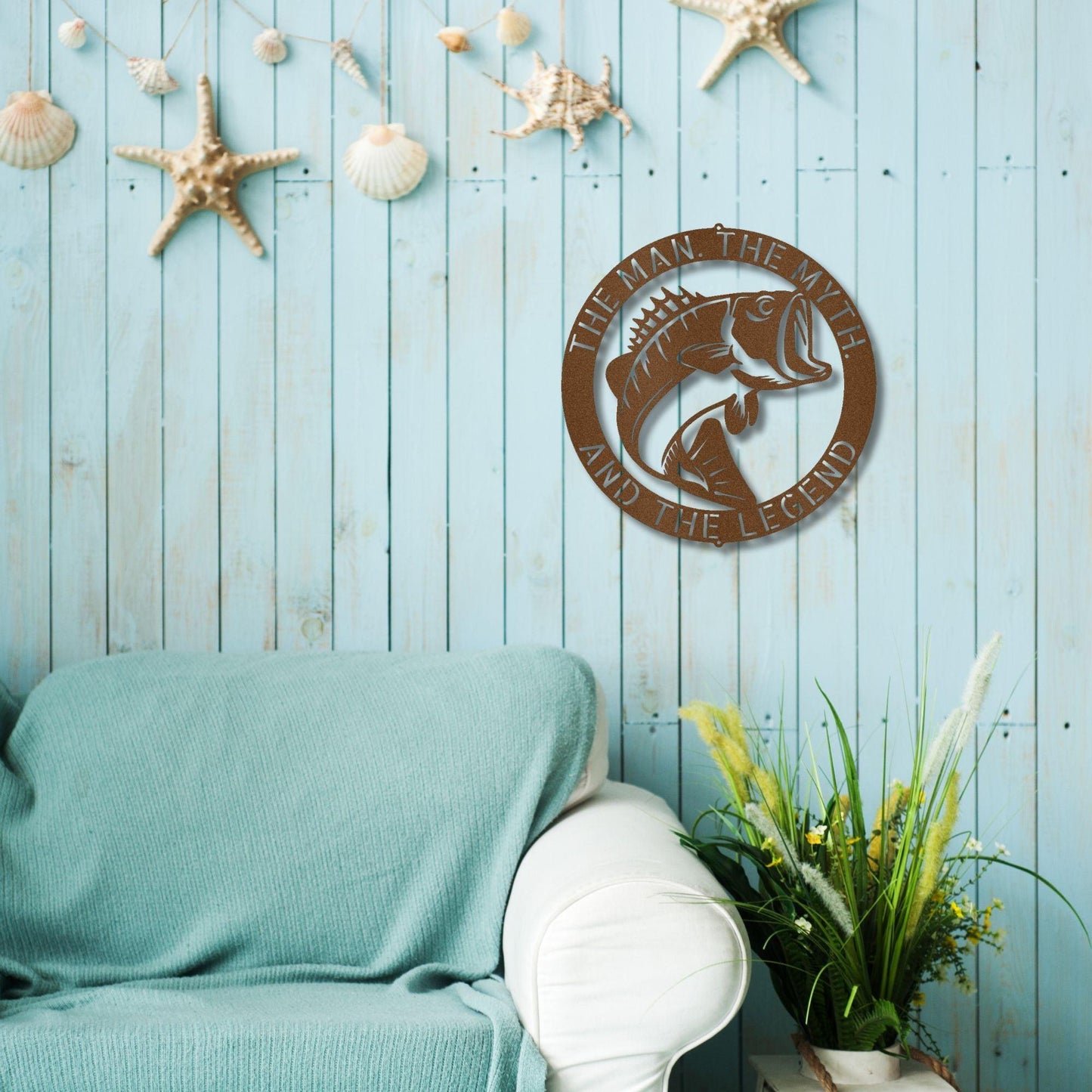 Angler's Dream: Personalized Bass Fish Metal Wall Sign - Mallard Moon Gift Shop