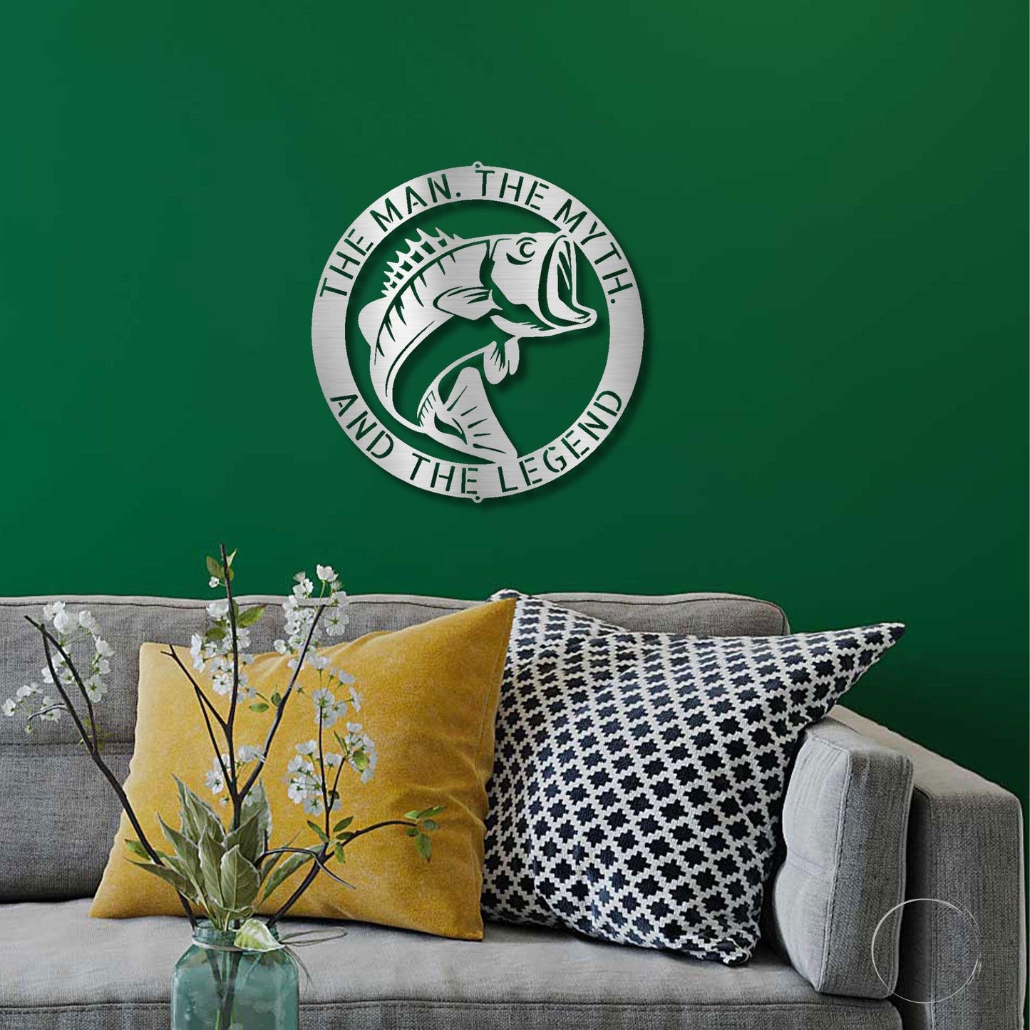 Angler's Dream: Personalized Bass Fish Metal Wall Sign - Mallard Moon Gift Shop
