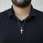To My Son – Personalized Cross Necklace from Dad | Engraved Stainless Steel Faith Pendant Gift for Son - Mallard Moon Gift Shop