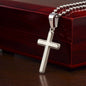 To My Son – Personalized Cross Necklace from Mom | Stainless Steel Faith Pendant with Engraved Back and Message Card - Mallard Moon Gift Shop