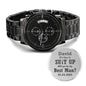Best Man, Groomsman Wedding Proposal Custom Engraved Chronograph Wristwatch It's Time To Suit Up Will You Be My - Mallard Moon Gift Shop