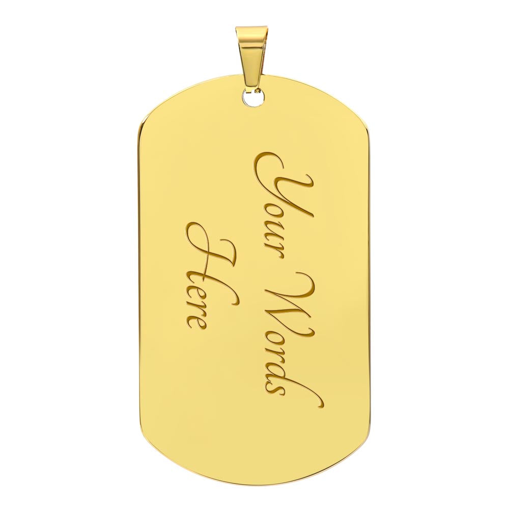 o My Son – Old Lion Dog Tag Necklace from Mom | Personalized Military Pendant Keepsake Gift for Birthday, Graduation, Christmas, or Deployment - Mallard Moon Gift Shop
