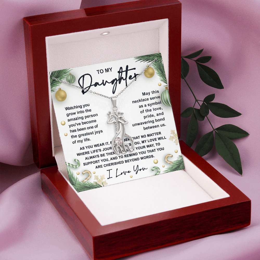 Gift for Daughter - You are Cherished Beyond Words - Giraffe Pendant Necklace - Mallard Moon Gift Shop