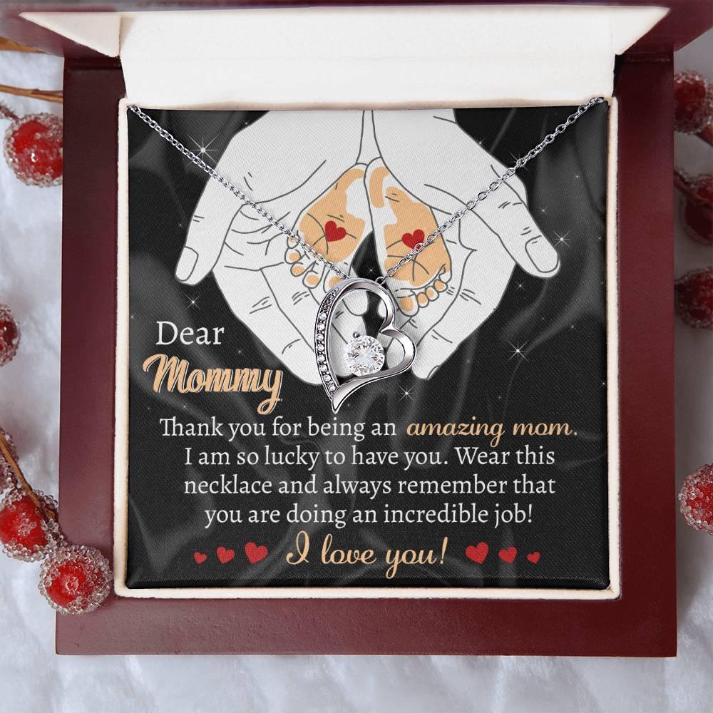 Gift for the Expectant Mom You are Doing An Incredible Job Forever Love Heart Pendant Necklace - Mallard Moon Gift Shop