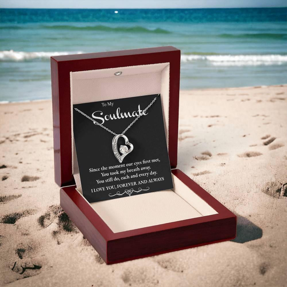 Soulmate You Take my Breath Away Forever Love Heart Necklace - Mallard Moon Gift Shop