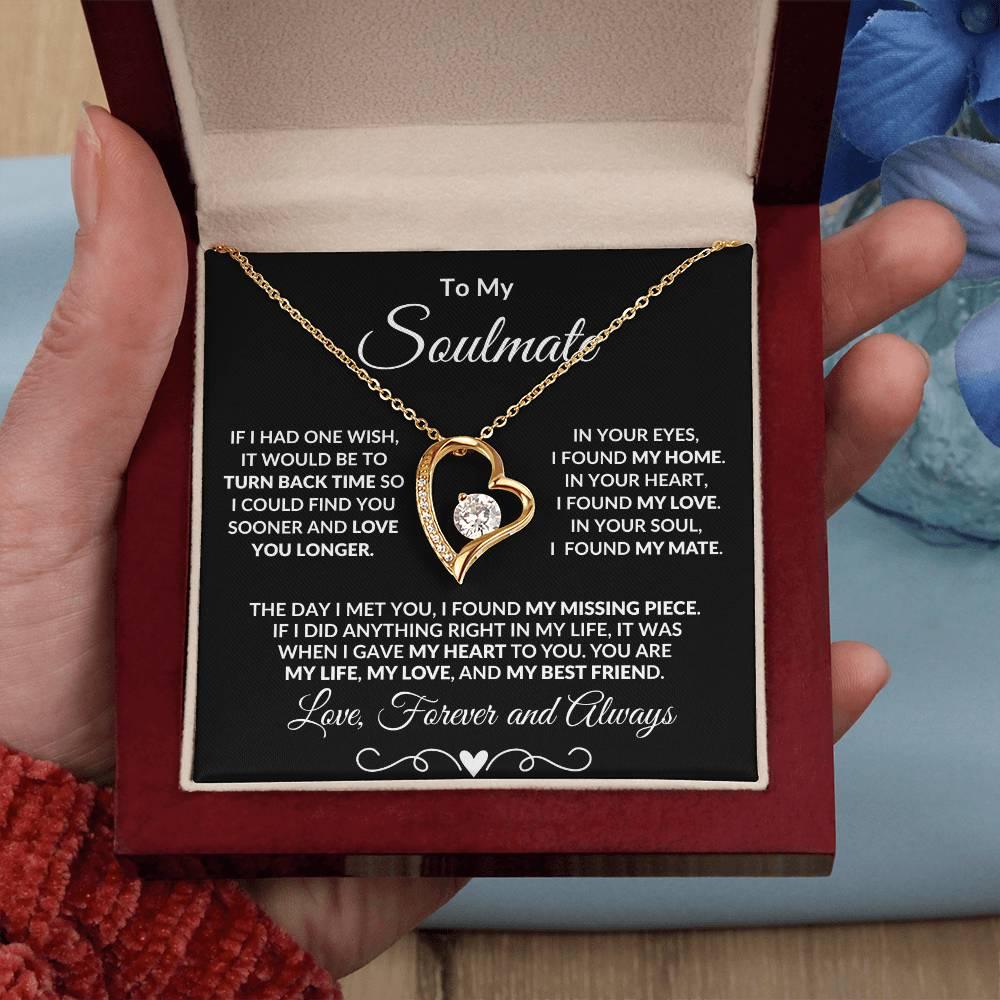 Gift for Soulmate Dazzling Forever Love Heart Necklace with Message Card and Gift Box - Mallard Moon Gift Shop
