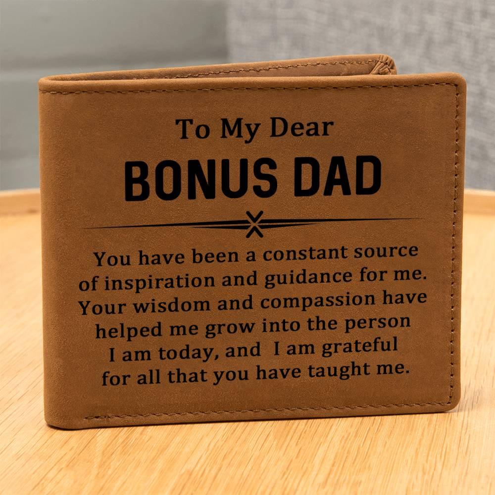 Gift for Bonus Dad Leather Wallet - Mallard Moon Gift Shop