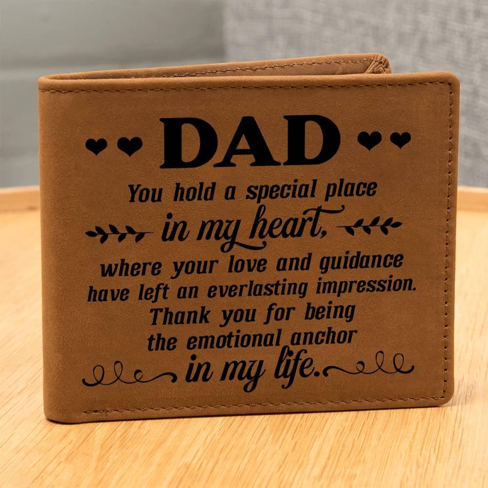 Dad Gift You Hold a Special Place in my Heart Leather Wallet - Mallard Moon Gift Shop