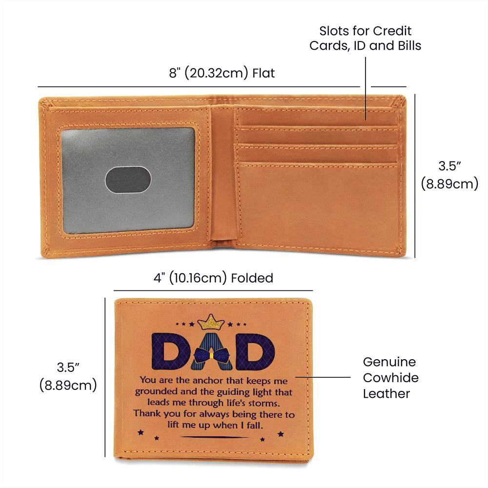 Gift for Dad You Are the Anchor Genuine Cowhide Leather Wallet - Mallard Moon Gift Shop