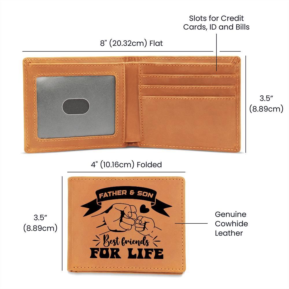 Father and Son Best Friends for Life Leather Wallet - Mallard Moon Gift Shop