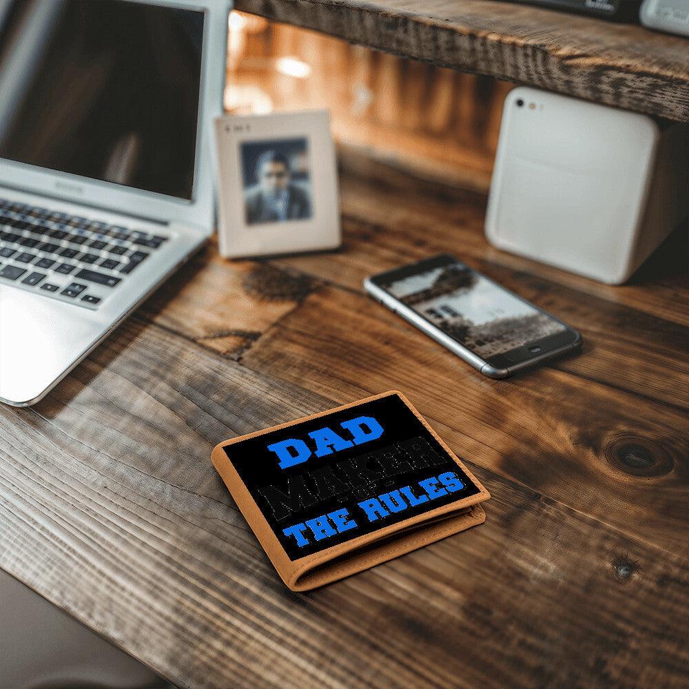 DAD - Maker of the Rules Personalized Leather Wallet - Mallard Moon Gift Shop