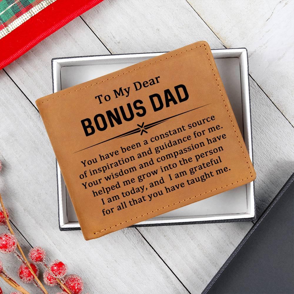 Gift for Bonus Dad Leather Wallet - Mallard Moon Gift Shop