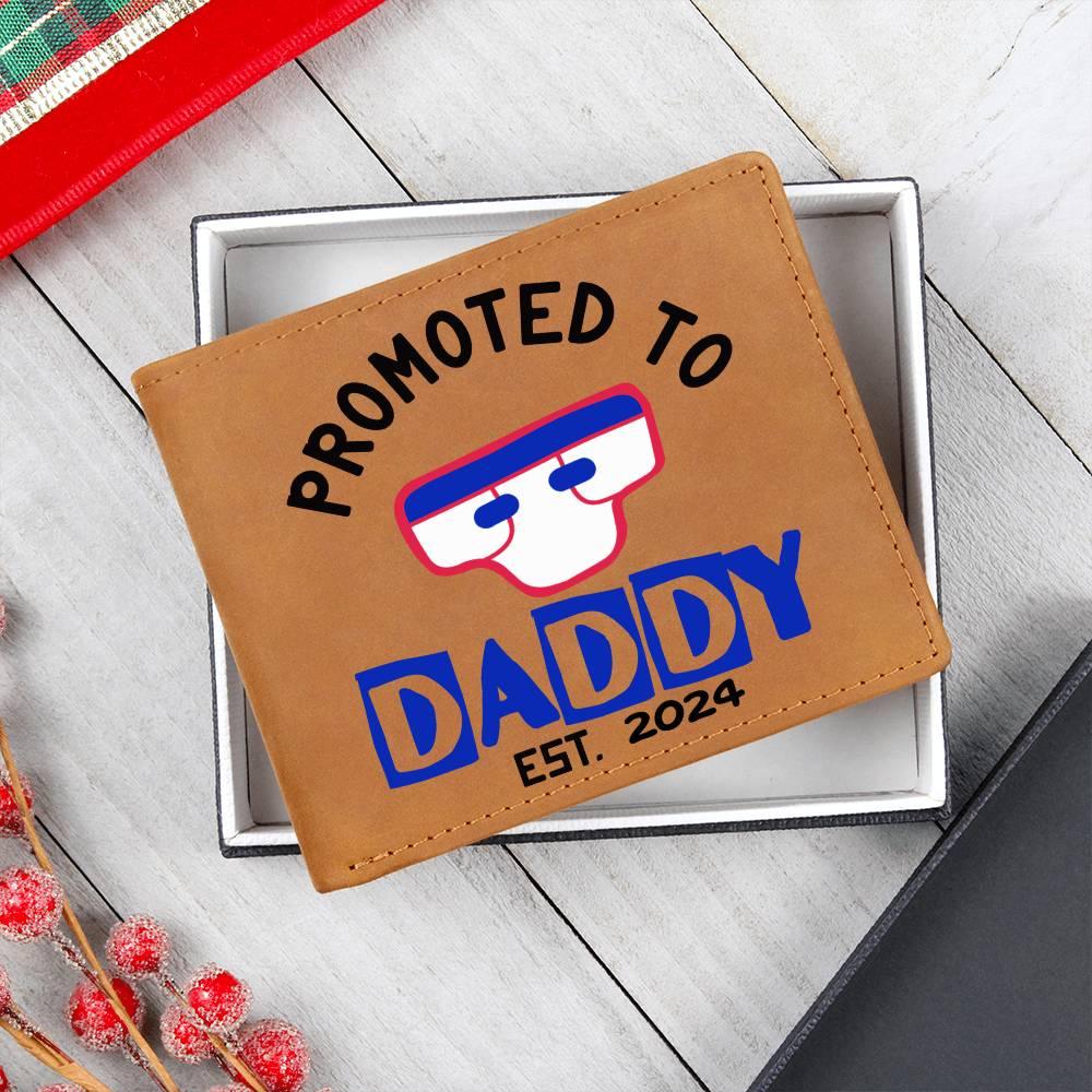 Promoted to Daddy 2024 Leather Wallet - Mallard Moon Gift Shop