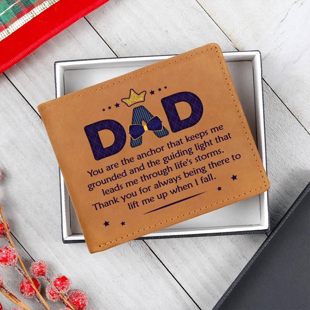 Gift for Dad You Are the Anchor Genuine Cowhide Leather Wallet - Mallard Moon Gift Shop