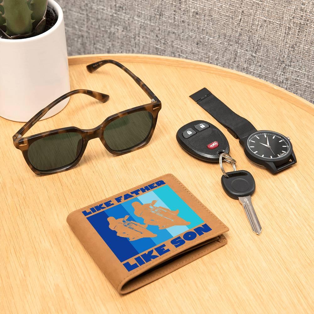 Like Father Like Son Motorcycle Leather Wallet - Mallard Moon Gift Shop