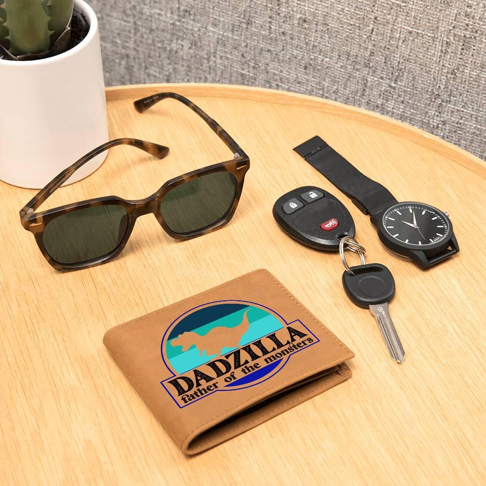 Dadzilla Leather Wallet Gift for Father - Mallard Moon Gift Shop