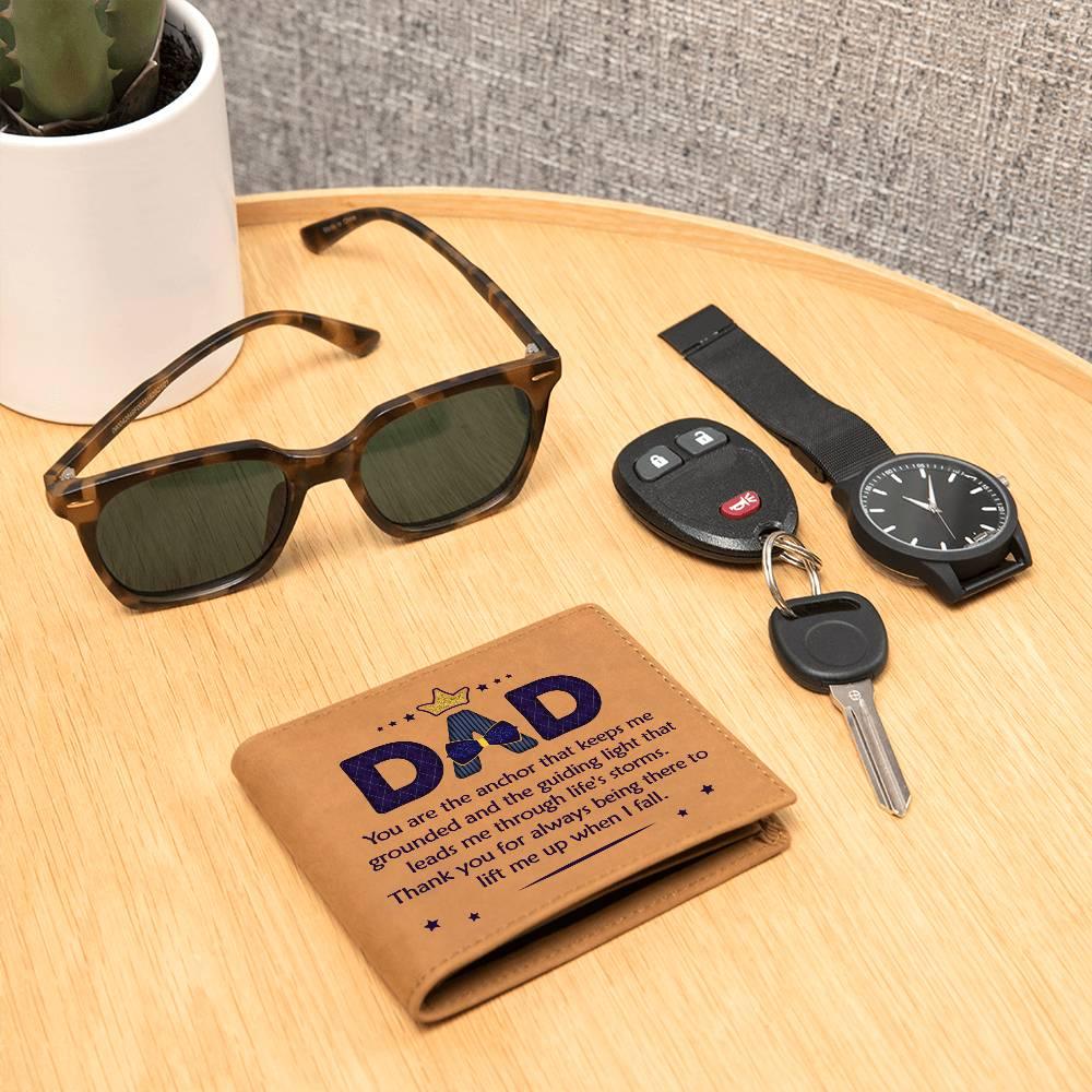 Gift for Dad You Are the Anchor Genuine Cowhide Leather Wallet - Mallard Moon Gift Shop