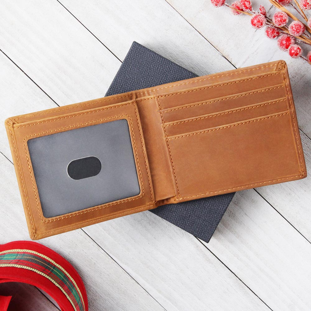 Golf Dad Leather Wallet – "Like a Regular Dad But Cooler" – Funny Full Grain Cowhide Wallet Gift for Golfer's Father - Mallard Moon Gift Shop