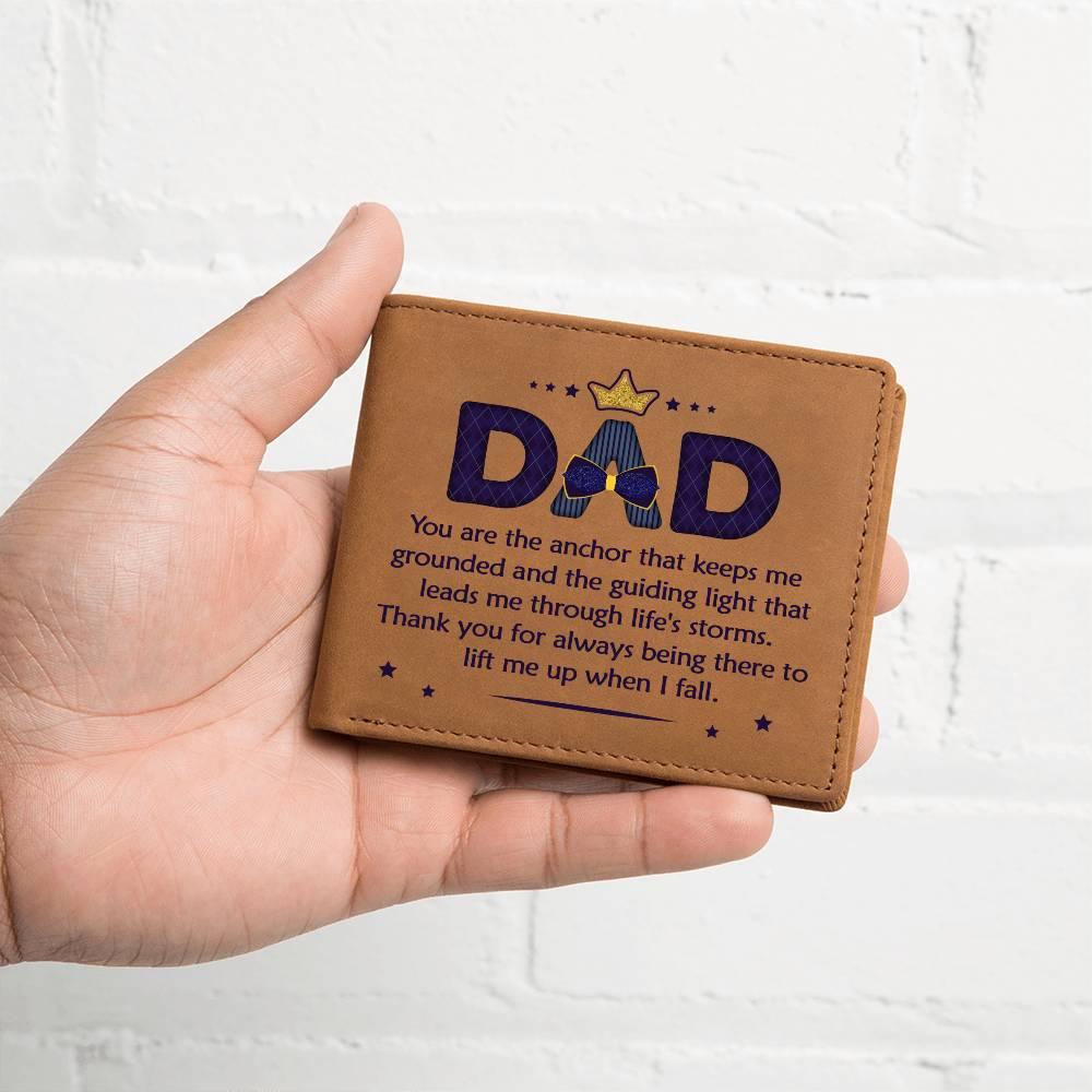 Gift for Dad You Are the Anchor Genuine Cowhide Leather Wallet - Mallard Moon Gift Shop