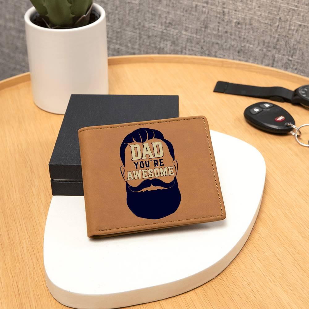 Gift for Dad - You Are Awesome Genuine Cowhide Leather Wallet - Mallard Moon Gift Shop