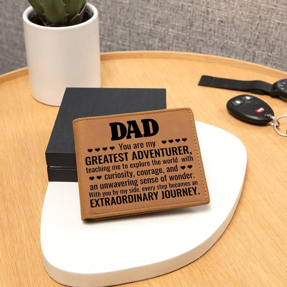 Gift for Dad You Are My Greatest Adventurer Leather Wallet - Mallard Moon Gift Shop