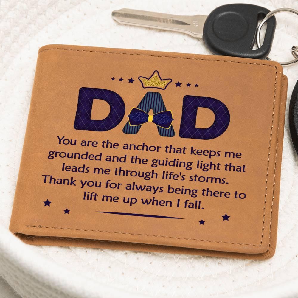 Gift for Dad You Are the Anchor Genuine Cowhide Leather Wallet - Mallard Moon Gift Shop