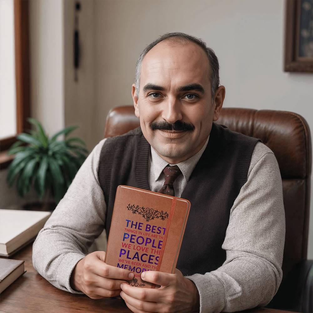 The Best Things are the People We Love Leather Journal - Mallard Moon Gift Shop