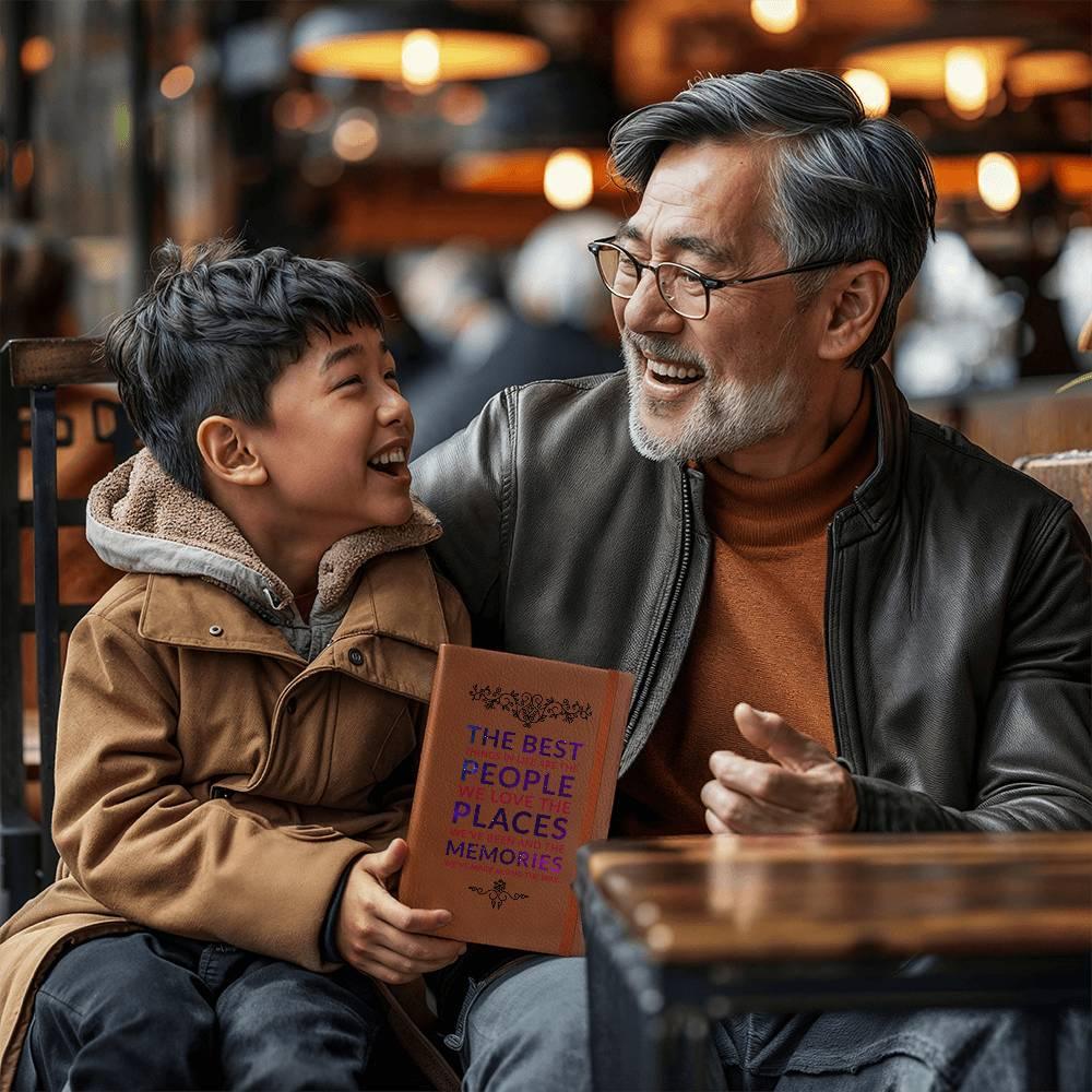 The Best Things are the People We Love Leather Journal - Mallard Moon Gift Shop