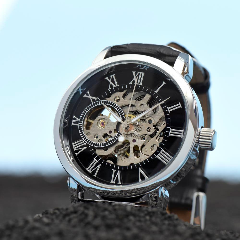 Dear Dad, You are my Hero Men's Openwork Watch - Mallard Moon Gift Shop