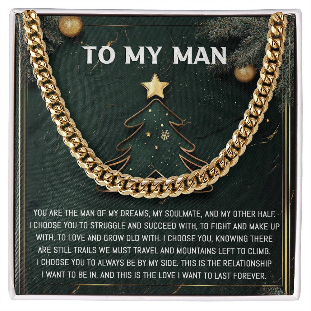 Gift for My Man - My Soulmate - Cuban Link Chain Necklace - Mallard Moon Gift Shop