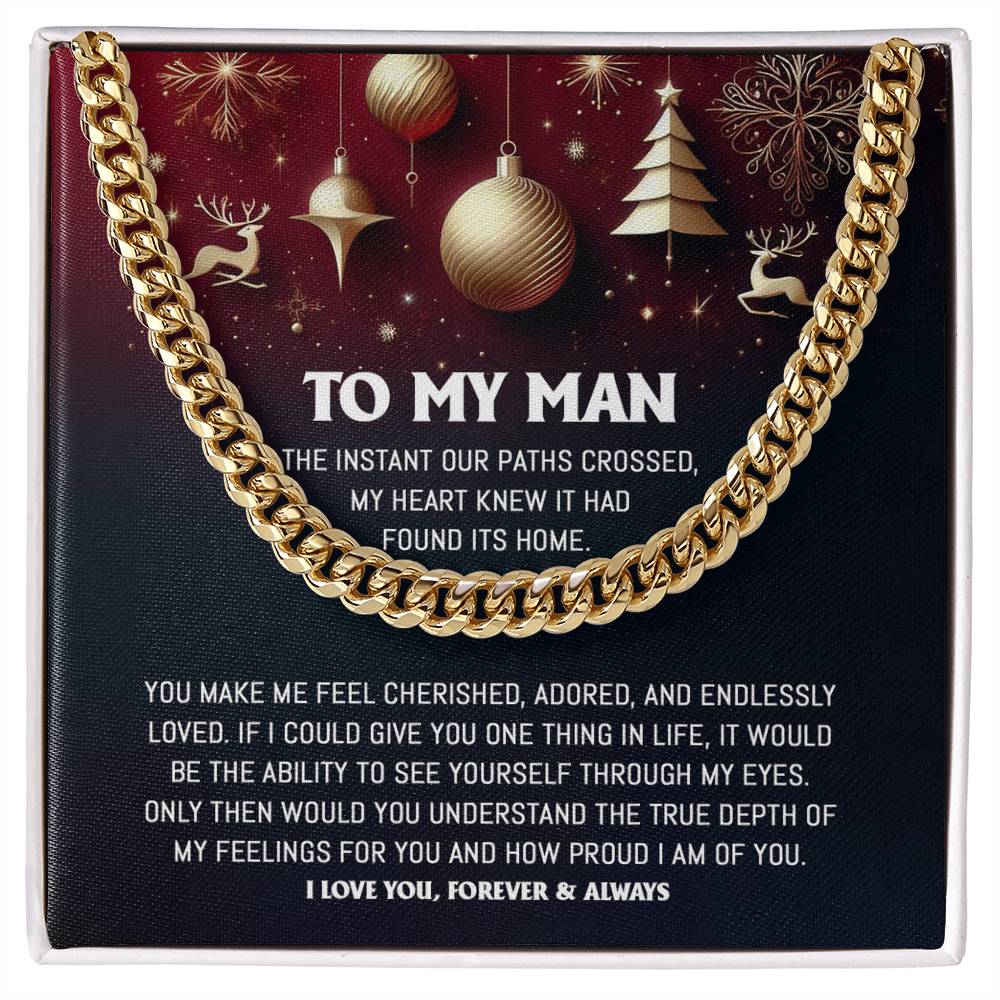 Gift for My Man - Endlessly Loved - Cuban Link Chain Necklace - Mallard Moon Gift Shop