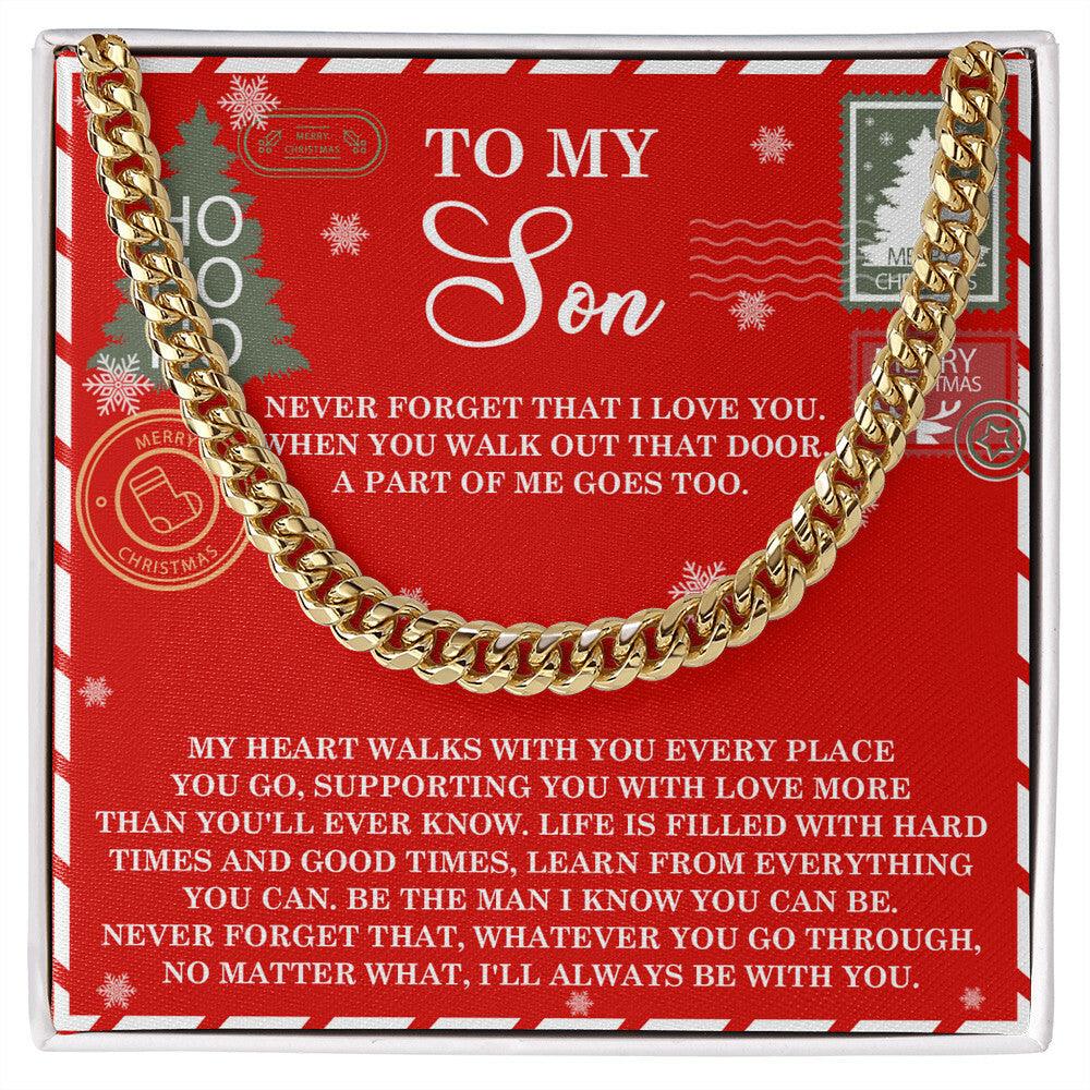 Gift for Son - That Door - Cuban Link Chain Necklace - Mallard Moon Gift Shop