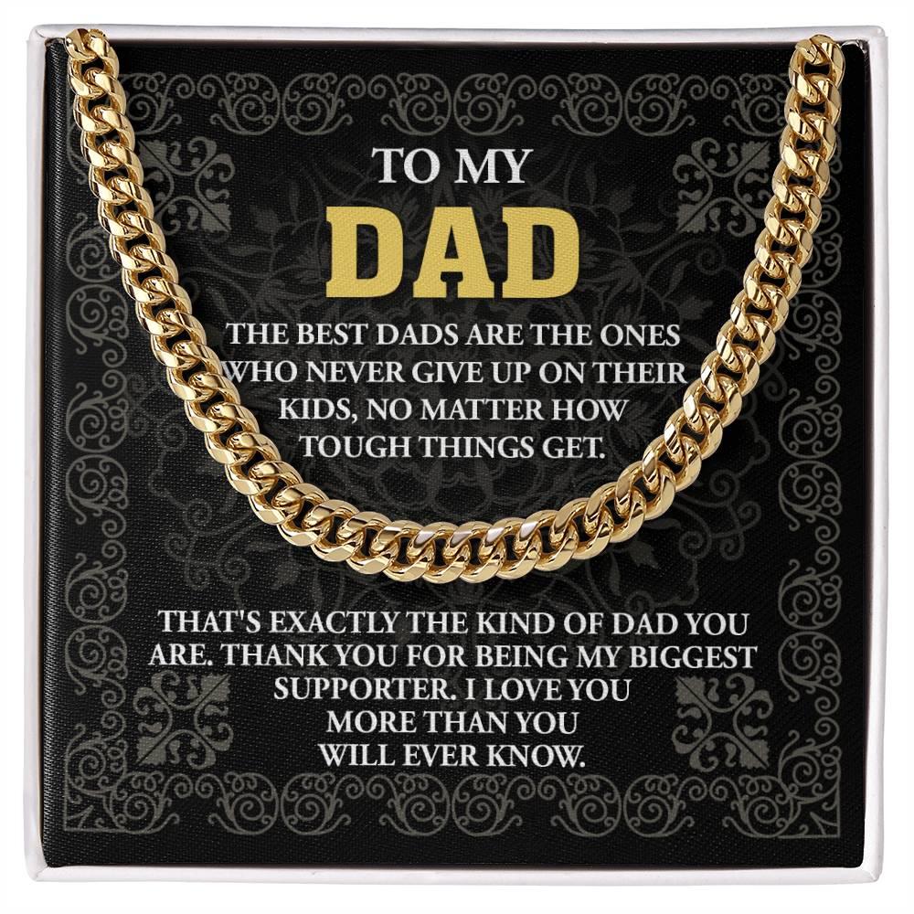 Gift for Dad- Best Kind Of Dad Cuban Chain Link Necklace with Gift Box - Mallard Moon Gift Shop