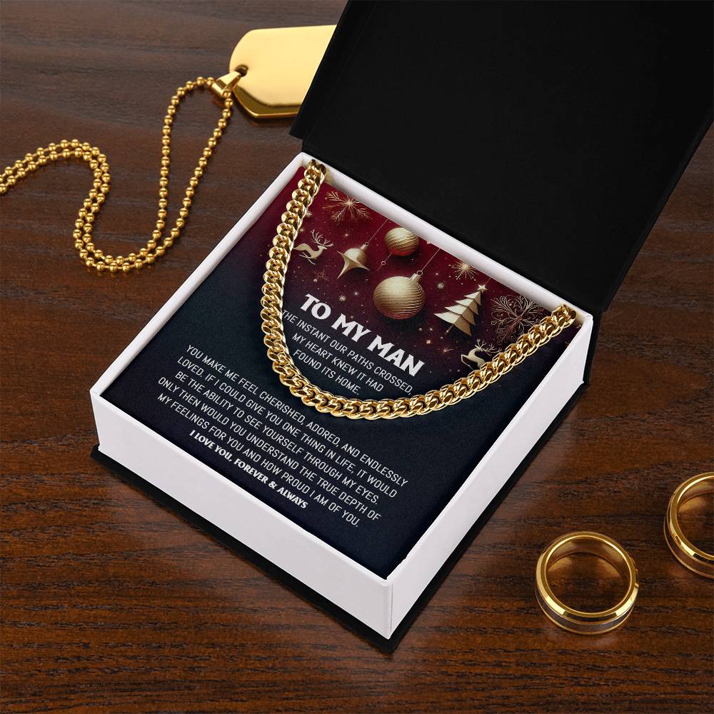 Gift for My Man - Endlessly Loved - Cuban Link Chain Necklace - Mallard Moon Gift Shop