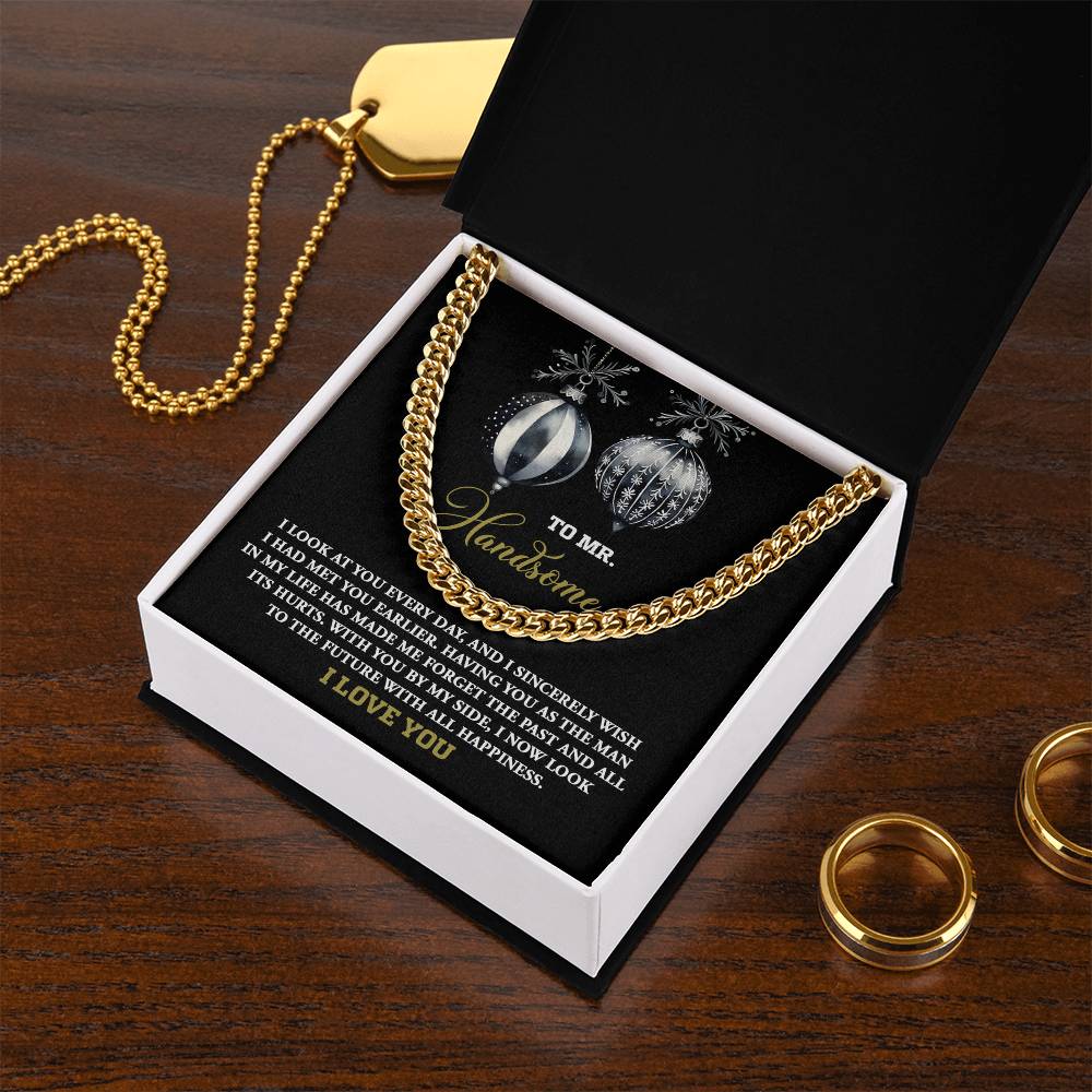 Gift for My Man - Future of Happiness - Cuban Chain Link Necklace - Mallard Moon Gift Shop