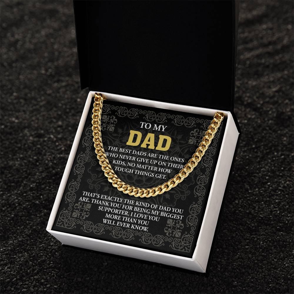 Gift for Dad- Best Kind Of Dad Cuban Chain Link Necklace with Gift Box - Mallard Moon Gift Shop