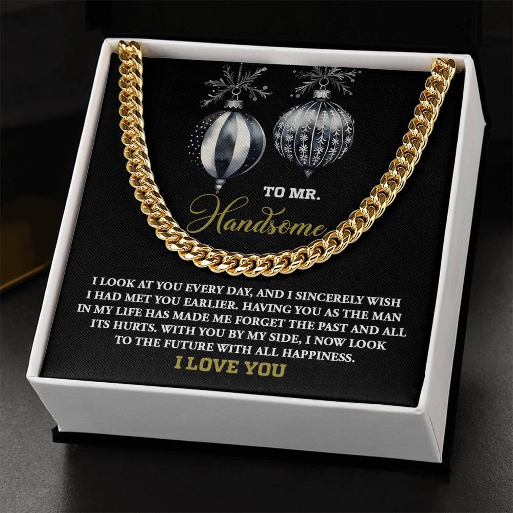 Gift for My Man - Future of Happiness - Cuban Chain Link Necklace - Mallard Moon Gift Shop