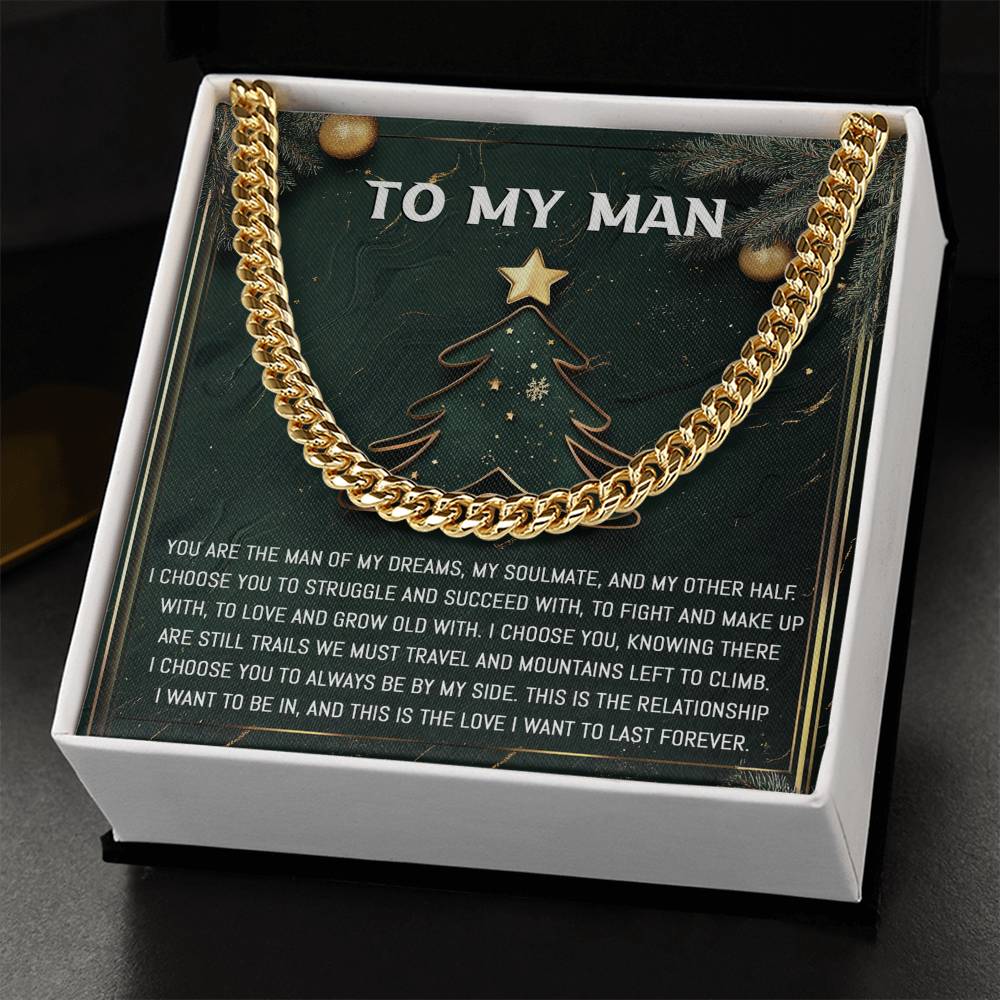 Gift for My Man - My Soulmate - Cuban Link Chain Necklace - Mallard Moon Gift Shop