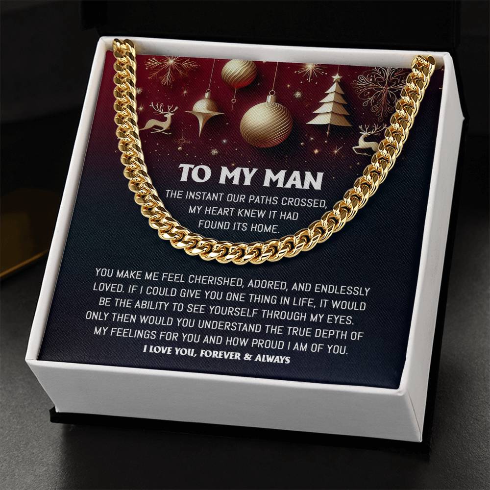 Gift for My Man - Endlessly Loved - Cuban Link Chain Necklace - Mallard Moon Gift Shop