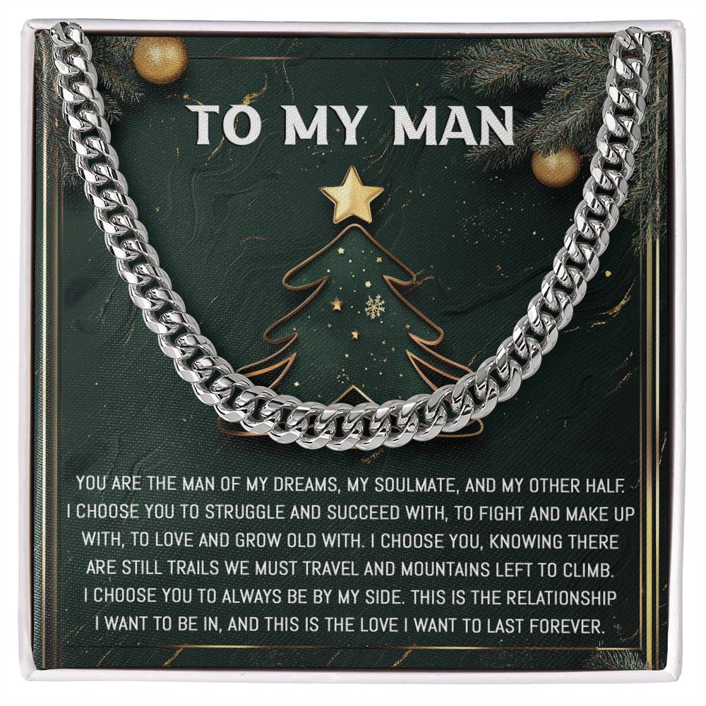 Gift for My Man - My Soulmate - Cuban Link Chain Necklace - Mallard Moon Gift Shop