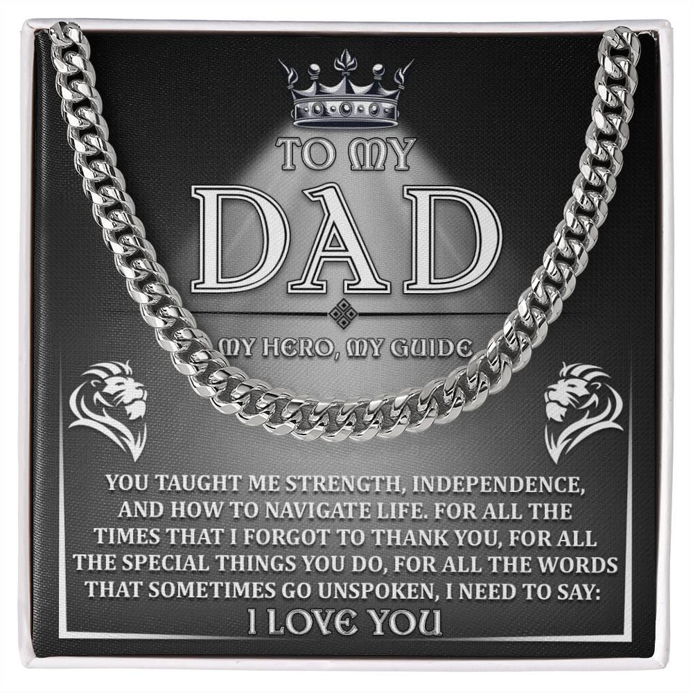 Dad - Need To Say Cuban Chain Link Necklace with Gift Box - Mallard Moon Gift Shop