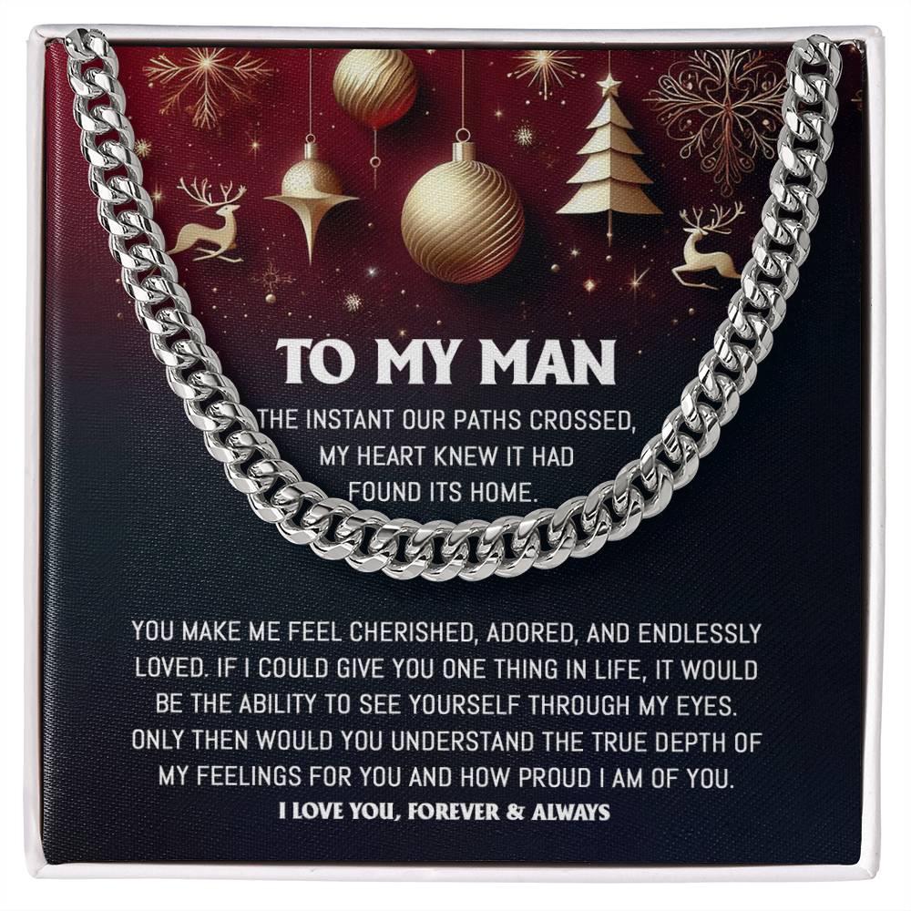 Gift for My Man - Endlessly Loved - Cuban Link Chain Necklace - Mallard Moon Gift Shop