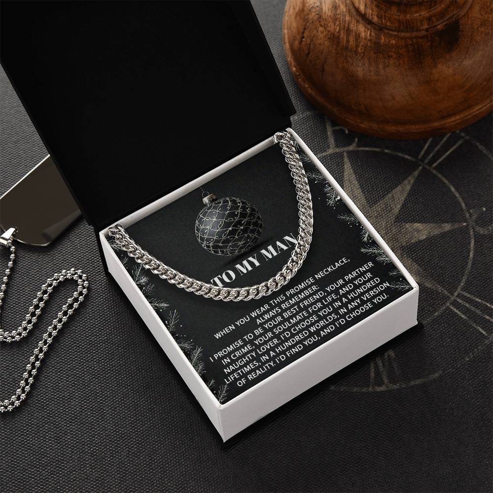 Gift for My Man - Naughty Lover - Cuban Link Chain Necklace - Mallard Moon Gift Shop