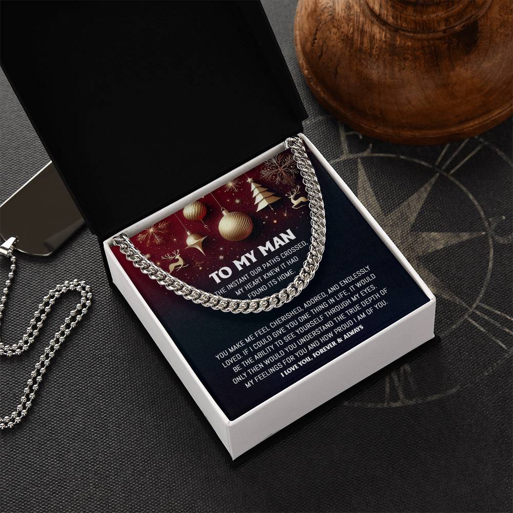 Gift for My Man - Endlessly Loved - Cuban Link Chain Necklace - Mallard Moon Gift Shop