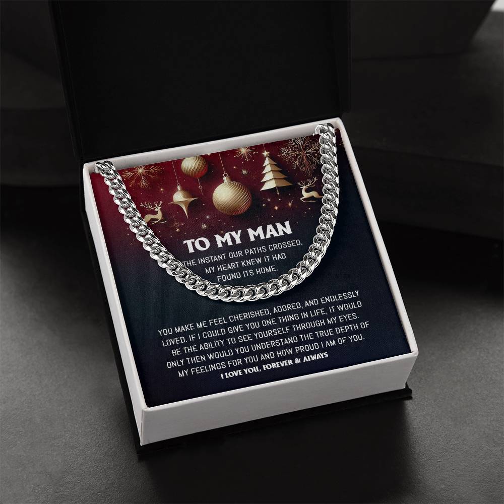 Gift for My Man - Endlessly Loved - Cuban Link Chain Necklace - Mallard Moon Gift Shop