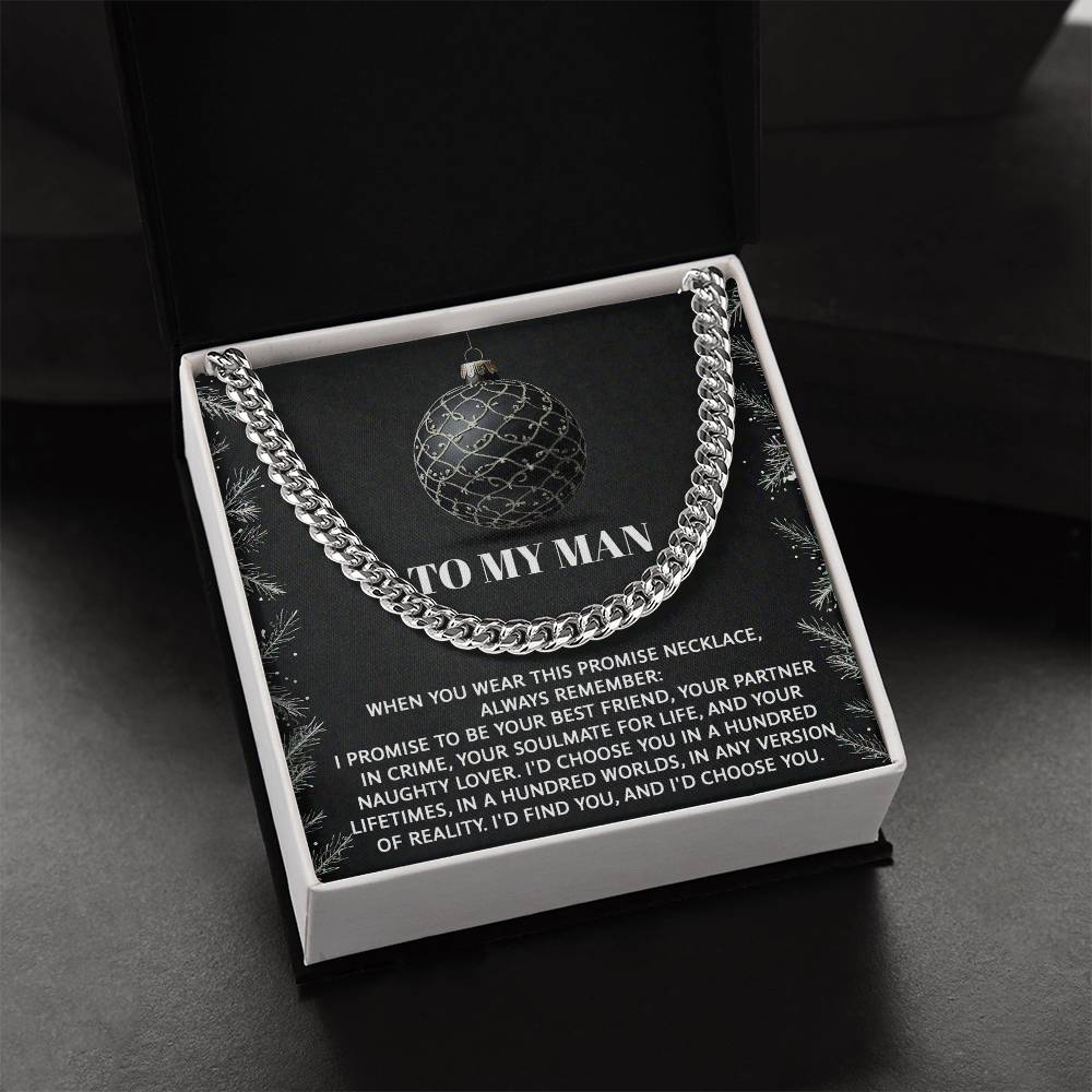 Gift for My Man - Naughty Lover - Cuban Link Chain Necklace - Mallard Moon Gift Shop