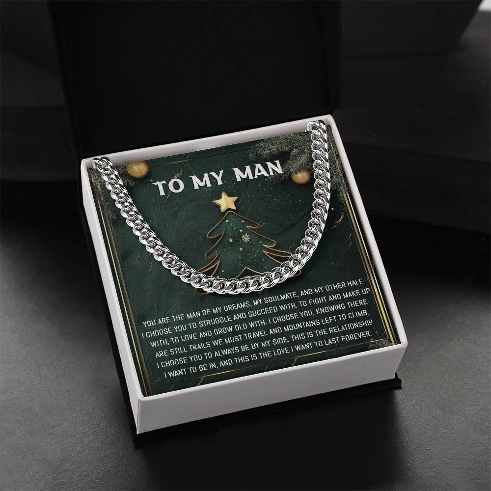 Gift for My Man - My Soulmate - Cuban Link Chain Necklace - Mallard Moon Gift Shop