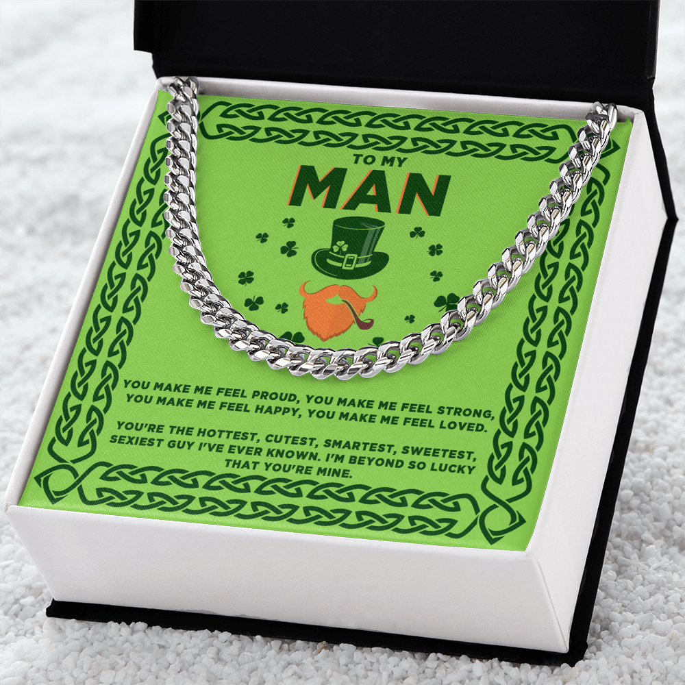 To My Man - St. Patrick's Day Gift - Cuban Link Chain Necklace